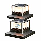 HMAKGG 2 Stück Solar Pfostenkappen Licht, LED Pfostenleuchten für Außen,...