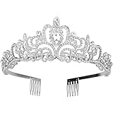 alladaga Hochzeit Tiara Krone Kristall Strass Braut Prinzessin Tiara mit...