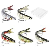 5 Stück Hecht Köder, Kunstköder Wobbler Hecht, Fisch Köder 14cm/26g,...