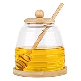 YYTECH Honigspender Glas Honigglas mit Schöpflöffel und Deckel, 500ml...