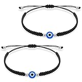 Lusofie 2 Stück Böser Blick Schnur Armbänder Evil Eye Armband Mit Bösem...