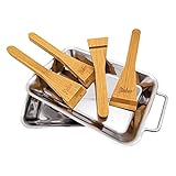 Steuber Premium Line 2er Set Edelstahl Grillpfännchen mit 4 Holzschaber,...