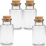 mikken 4 x Apothekerglas 300ml Glasflasche mit Korken inkl. Etiketten