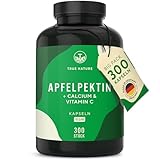 Apfelpektin + Calcium & Vitamin C | 300 Kapseln - 3.000mg pro Tag | Reich...