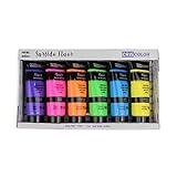 CRISCOLOR Fluoreszierende Acrylfarbe, Set mit 6 x 75 ml, für Kunstarbeiten...