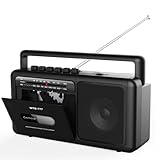 Tragbare Kassettenspieler Boombox,Vintage-AM/FM-Stereoradio mit Bluetooth,...