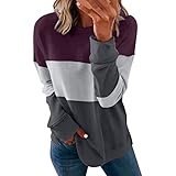 Angebote des Tages Heute Pullover Damen Dünne Langarm Sweatshirt Gestreift...