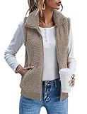 IECCP Herbstjacken Damen Teddyfell Jacke Warm Mode Ärmellose Weste Damen...