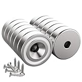 Magnetpro 12 Stück Magnete 7 KG Kraft 16 x 5 mm mit Loch und Kapsel,...