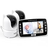 GHB Babyphone mit Kamera 4,3 Zoll Babyphone 350° Rotation Nachtsicht...