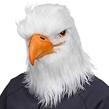 Hai Chili Weißer Adler Kopfmaske Haarig Vogel Tiermaske Latex Maske...