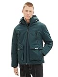 TOM TAILOR Denim Herren Artic Winterjacke mit Kapuze, Dark Gable Green, M