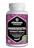 Mariendistel Kapseln hochdosiert & vegan, 90 Kapseln für 3 Monate, 500 mg...