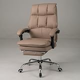 GYMAX Ergonomischer Bürostuhl, Chefsessel mit ausziehbarem Fußstütze,...
