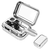 Taschenaschenbecher Geruchsdicht aus Edelstahl (6x4x2cm) – Mobiler...