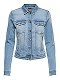 ONLY Damen Jeansjacke | Kurze Denim Übergangsjacke Blau | Basic Used...