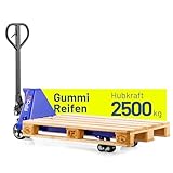 Pallit Hubwagen 2500 kg aus Stahl 1150 mm Gabellänge FIVE-R Gummirollen...