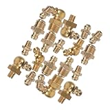 DECORNIJIA 60 Stück Schmiernippel aus Messing Gerade und Abgewinkelte...