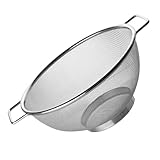 Fackelmann Edelstahl Sieb Ø 26 cm – Feinmaschiger Seiher mit Zwei...