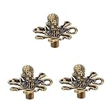 DIYEAH 3 Stück Messing Oktopus Türgriff Vintage Maritimer Möbelknauf...