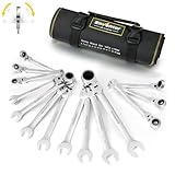 Enventor Schraubenschlüssel-Ratschenset, 14-teilig, 6-19mm,...