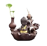 Goldener Buddha, Räuchergefäß mit Rückfluss, Räucherstäbchenhalter,...