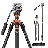 Kamera Stativ,K&F Concept Videostativ Video Tripod mit Fluidkopf,200cm...