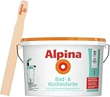 Alpina Bad- und Küchenfarbe in weiß matt – Anti-Schimmel Wandfarbe für...