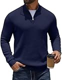 COOFANDY Herren Pullover mit Reißverschluss Rollkragenpullover 1/4 Zip...