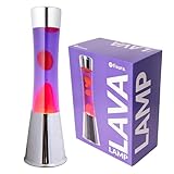 FISURA - Lavalampe rot und lila. Verchromter Silbersockel, lila...