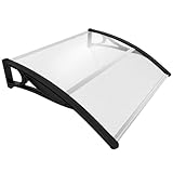 VOUNOT Vordach für Haustür 100 x 80 cm, Überdachung Haustür aus...