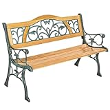 tectake® 2-Sitzer Gartenbank wetterfest, Gartenbank Holz im Landhausstil...