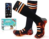 Beheizbare Socken, 5V 6000mAh Wiederaufladbare Heizsocken mit App-Steuerung...