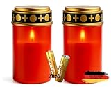 NECESITAS LED Grablicht 2er Set – Ewiges Licht mit Flackereffekt wie...