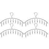 Edelstahl-Sockentrockner, Wäscheständer mit 10 Clips, für drinnen und...