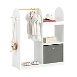 SoBuy KMB40-W Kindergarderobe mit 3 Haken Kleiderschrank Kinder Kinderregal...