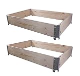 BigDean 2X Hochbeet Palettenrahmen 120x80x20cm groß - Holzrahmen faltbar,...