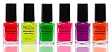 Stampinglack Neon Set Rot Gelb Grün Pink Lila Orange Stempellack Nail...