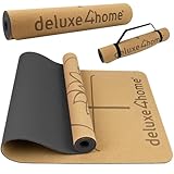 deluxe4home® Yogamatte Kork Gymnastikmatte I TPE Fitness Matte Rutschfest...