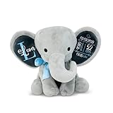 Love & Faith - Kuscheltier grauer Elefant mit blauer Schleife -...