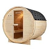 Artsauna Outdoor Fasssauna Spitzbergen 180 für 4 Personen - 6 kW Ofen,...