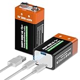 9V blockbatterie Akku, 2025 Neu Aufgerüstet 3800mWh Ultra-Hohe Kapazität...
