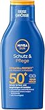 NIVEA SUN Schutz & Pflege Sonnenlotion LSF 50+, wasserfester Sonnenschutz...