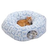 PAWZ Road Plüsch Katzentunnel für Hauskatzen, 2 in 1 Donut Kreisform...