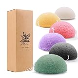 Konjac Schwamm Set – 6 Stück Organische Reinigungsschwämme mit...