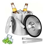 1.6L Eiswürfelbehälter, Eiskübel mit Deckel,Eiswürfelbehälter...