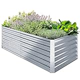 Ohuhu Hochbeet Metall Pflanzenbeet 180x90x60cm, Wetterfestes Stahlblech...