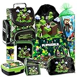 Minecraft Games Play Pixel 10 Teile Set Tornister Ranzen Schulranzen Tasche...