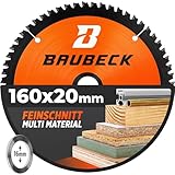 BAUBECK Sägeblatt 160x20 inkl. 16mm Reduzierring - Multi Material...