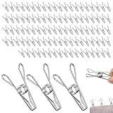 Rseuphiee 100 Stück Wascheklammern, Wäscheklammern Edelstahl,...